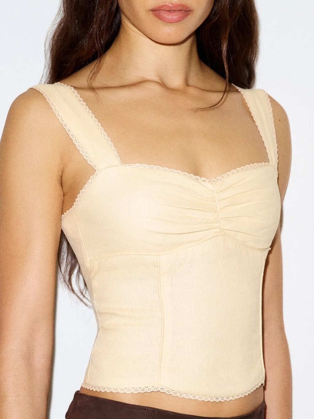 NWT - Reformation Zanna Linen Top Ivory - Size 2